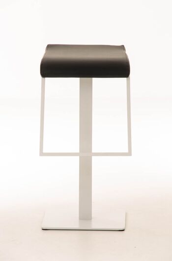 Tabouret de bar Lameng simili cuir W78 noir 42x39x78 simili cuir noir Métal blanc mat 2