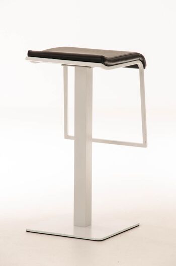 Tabouret de bar Lameng simili cuir W78 noir 42x39x78 simili cuir noir Métal blanc mat 4