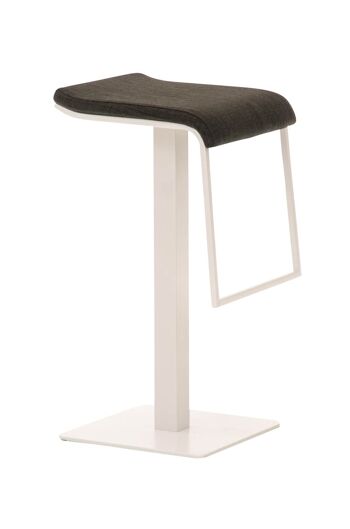 Tabouret de bar Lameng tissu W78 gris foncé 42x39x78 gris foncé Matière Métal blanc mat 1