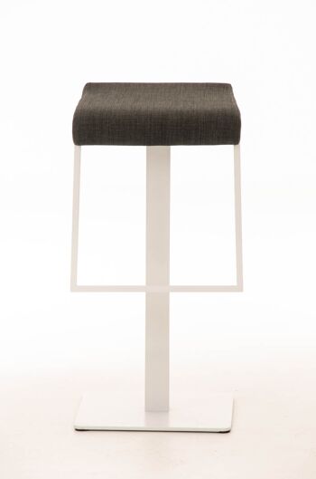 Tabouret de bar Lameng tissu W78 gris foncé 42x39x78 gris foncé Matière Métal blanc mat 2