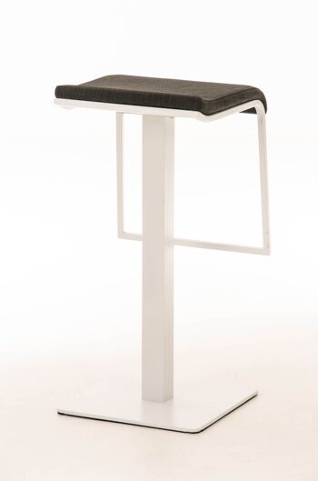 Tabouret de bar Lameng tissu W78 gris foncé 42x39x78 gris foncé Matière Métal blanc mat 4