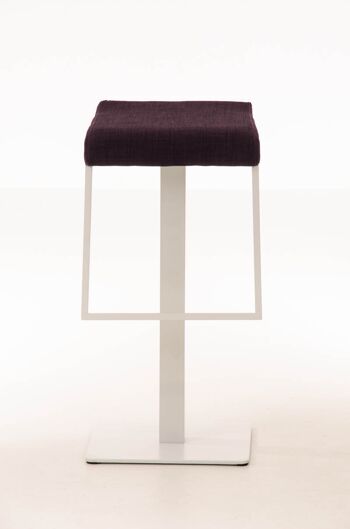 Tabouret de bar Lameng tissu W78 violet 42x39x78 violet Matière Métal blanc mat 2