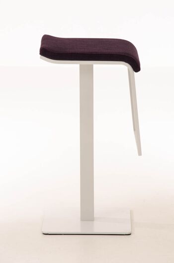 Tabouret de bar Lameng tissu W78 violet 42x39x78 violet Matière Métal blanc mat 3