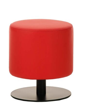 Tabouret Manau simili cuir B47 rouge 38x38x47 métal simili cuir rouge 1