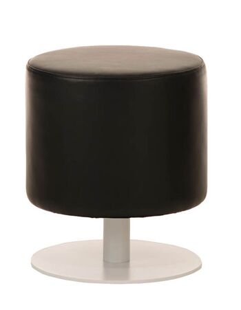 Tabouret Manau simili cuir W47 noir 38x38x47 métal simili cuir noir