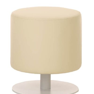 Hocker Manau Kunstleder B47 Creme 38x38x47 Creme Kunstleder Metall