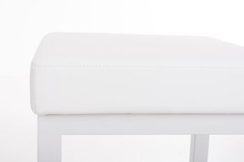 Tabouret de bar Taylor W80 blanc 43x43x80 cuir artificiel blanc métal 3