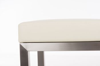 Tabouret de bar Taylor E80 crème 43x43x80 similicuir crème acier inoxydable 3