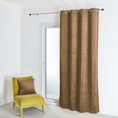 Plain Suede Curtain - Beige - 140 X 260 cm