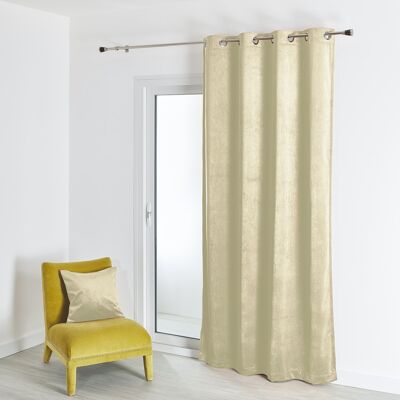 Plain Suede Curtain - Linen - 140 X 260 cm