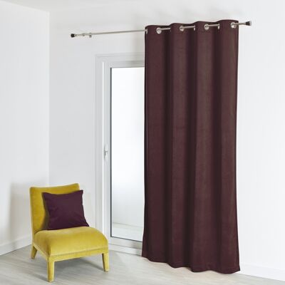 Plain Suede Curtain - Plum - 140 X 260 cm