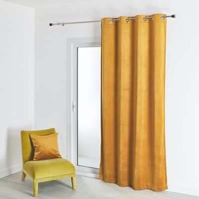 Plain Suede Curtain - Ocher - 140 X 260 cm