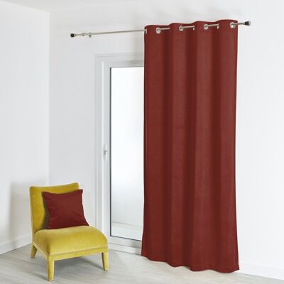 Plain Suede Curtain - Terre De Sienne - 140 X 260 cm