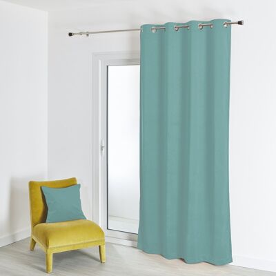 Plain Suede Curtain - Aqua - 140 X 260 cm
