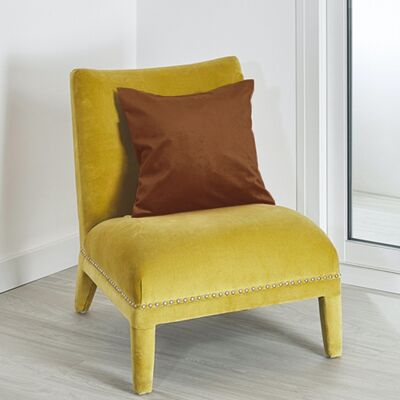 Plain Suede Cushion - Tobacco - 45 X 45 cm