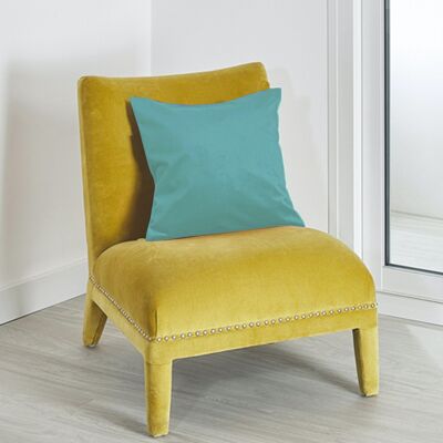 Plain suede cushion - Aqua - 45 X 45 cm