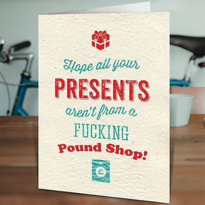 Pound Shop Presents Funny Christmas Card