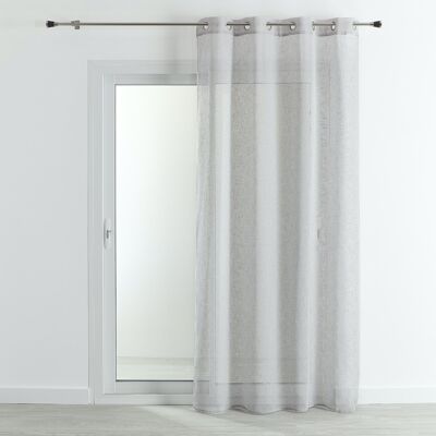 Light linen effect sheer - Pearl Gray - 140 X 240 cm