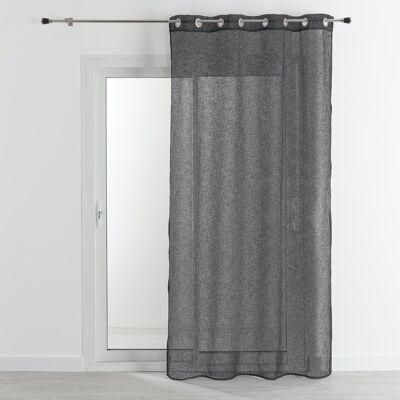 Light linen effect sheer - Anthracite gray - 140 X 240 cm