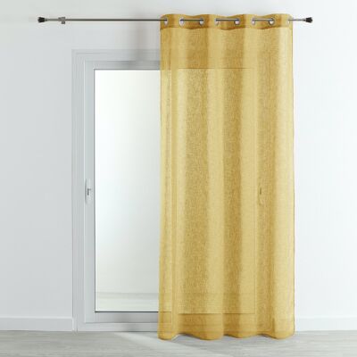 Light linen effect sheer - Mustard Yellow - 140 X 240 cm