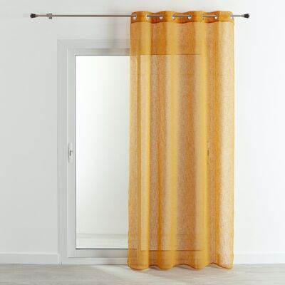 Light linen effect sheer - Ocher Yellow - 140 X 240 cm