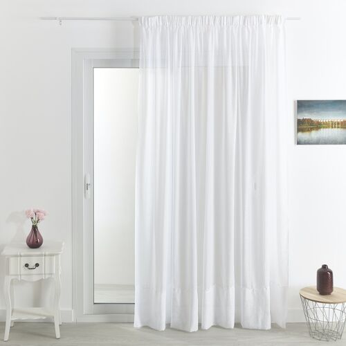 Voilage Polyester/Lin Cornely - Blanc - 240 X 240 cm