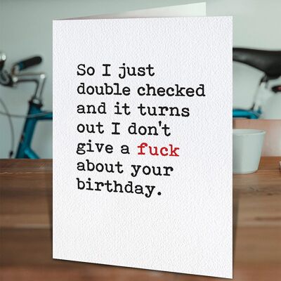 Don''t Give A Fuck Funny Birthday Card