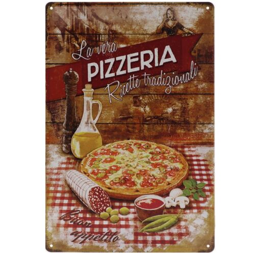 Pizzeria metalen bord 20x30cm