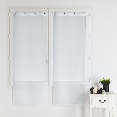 Paar einfache Etamine-Fenster - Weiß - 90 x 210 cm