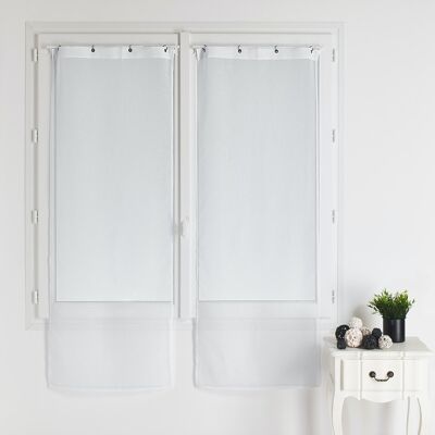 Par de Ventanas Lisas Etamine - Blanco - 90 X 210 cm