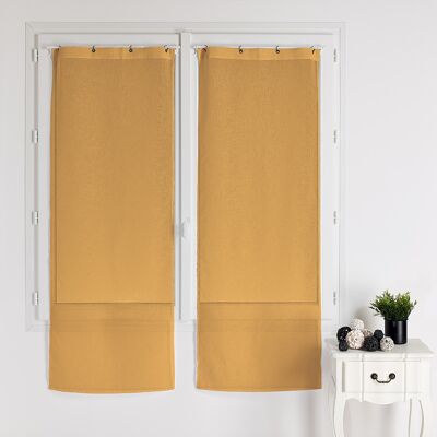 Paar einfache Etamine-Fenster - Honig - 90 x 210 cm