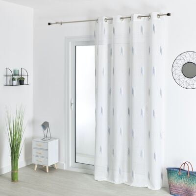 Cadena Bordada Transparente - Blanco - 140 X 240 cm