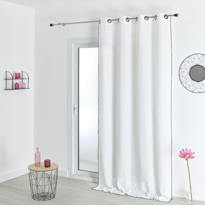 Linen Aspect Sheer - White - 140 X 260 cm