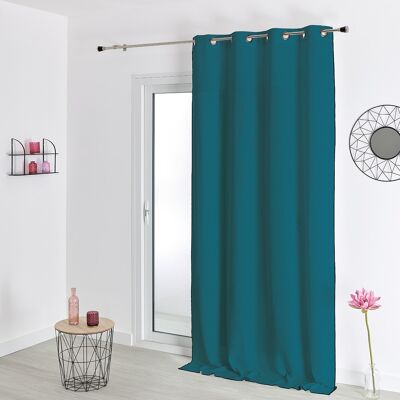 Linen Aspect Sheer - Peacock Blue - 140 X 260 cm