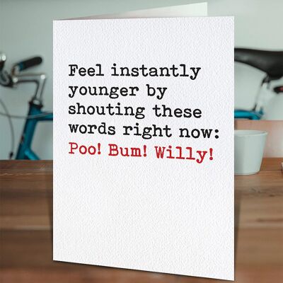 Poo Bum Willy Funny Birthday Card