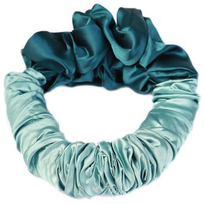 Heatless locken scrunchie blau