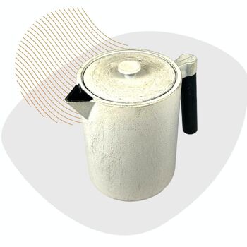 Cafetière Kohi 1,2l, théière en fonte, blanc 3