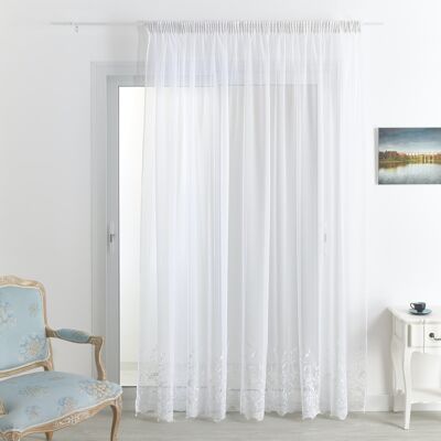 Voile Embroidered Base - White - 240 X 240 cm