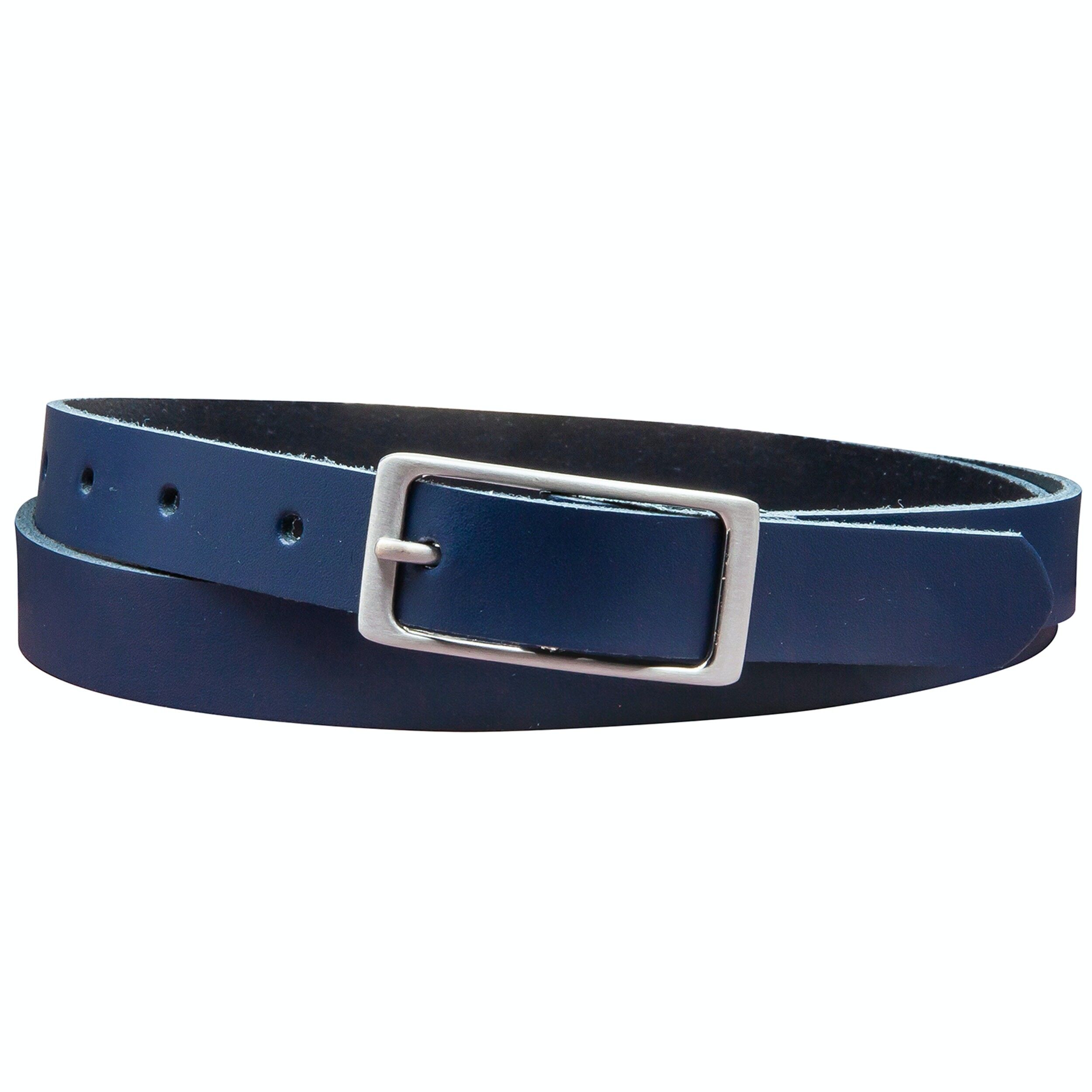 Cintura da 20 mm in pelle crosta modello EH11-SL-blu scuro