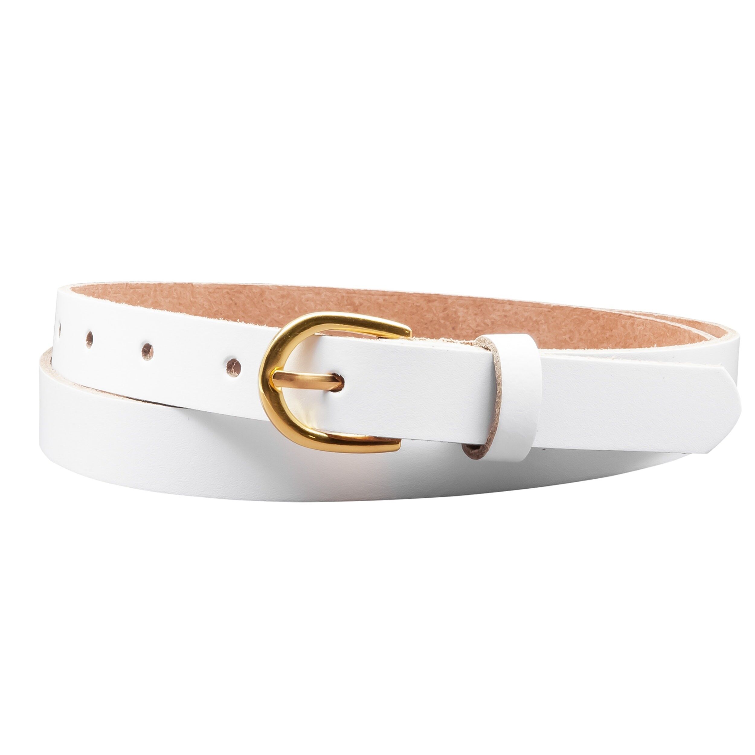 Cintura in pelle crosta da 20 mm modello EH110-SL-Bianco