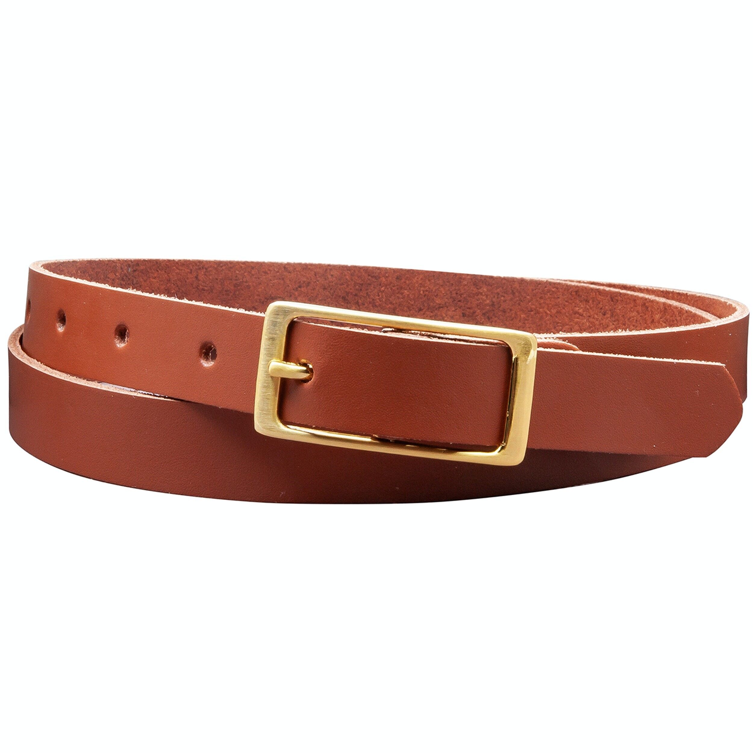 Cintura 20 mm in pelle crosta modello EH12-SL-Cognac