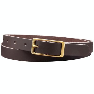 Cintura da 20 mm in pelle crosta modello EH12-SL-Dark Brown