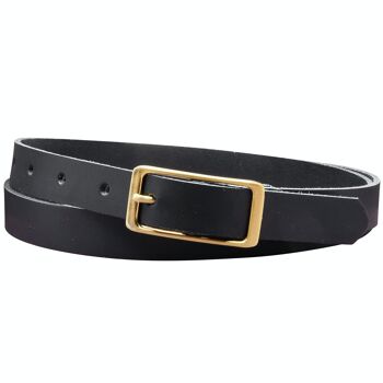 Ceinture 20 mm croûte de cuir modèle EH12-SL-Noir 1