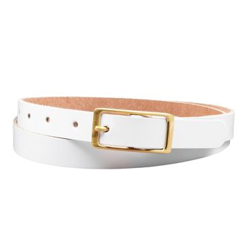 Ceinture en croûte de cuir 20 mm modèle EH12-SL-Blanc 1