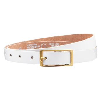 Ceinture en croûte de cuir 20 mm modèle EH12-SL-Blanc 2