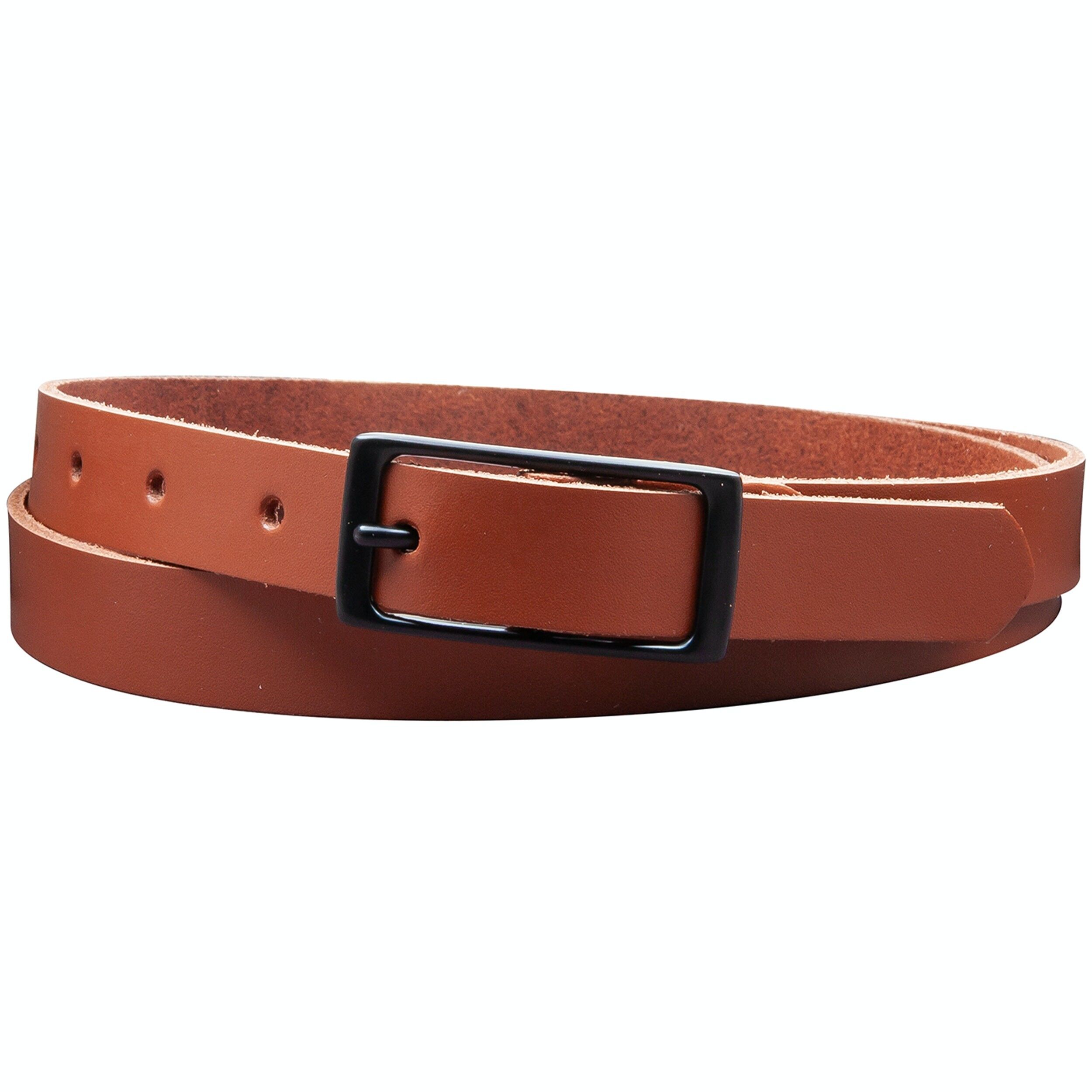 Cintura 20 mm in pelle crosta modello EH13-SL-Cognac