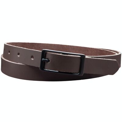 Cintura da 20 mm in pelle crosta modello EH13-SL-Dark Brown