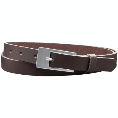 Cintura da 20 mm in pelle crosta modello EH14-SL-Dark Brown