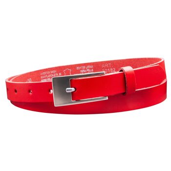 Ceinture 20 mm croûte de cuir modèle EH14-SL-Rouge 3