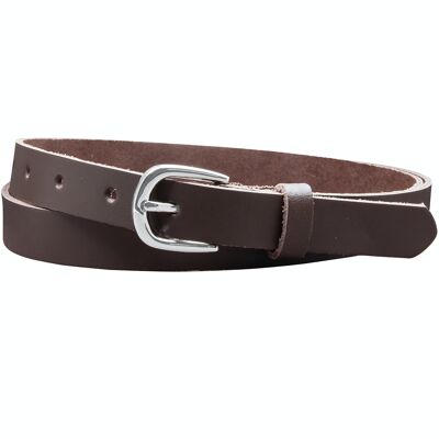 Cintura da 20 mm in pelle crosta modello EH18-SL-Dark Brown